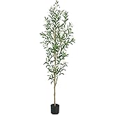 TDIAOL 6FT Artificial Olive Tree, Realistic Faux Tree with Leaves and Fruits for Indoor Home & Office Decor