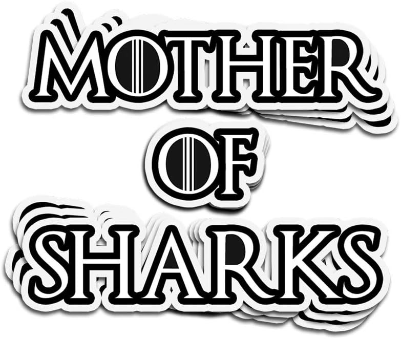phstre 3 PCs Stickers Mother of Sharks Song Lyrics Shark Lovers Thrones Game Gift 4 × 3 Inch Die-Cut Decals
