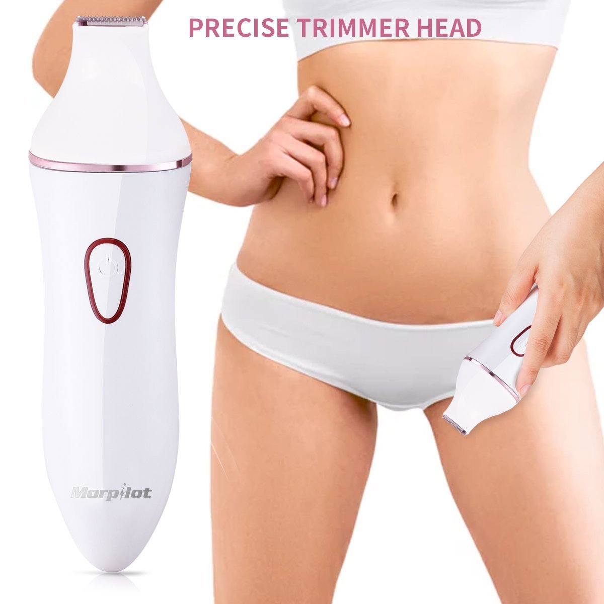 Ladies Electric Epilator, Women Recahrgeable Epilator - Morpilot Hair Remove Shaver (4 in 1)