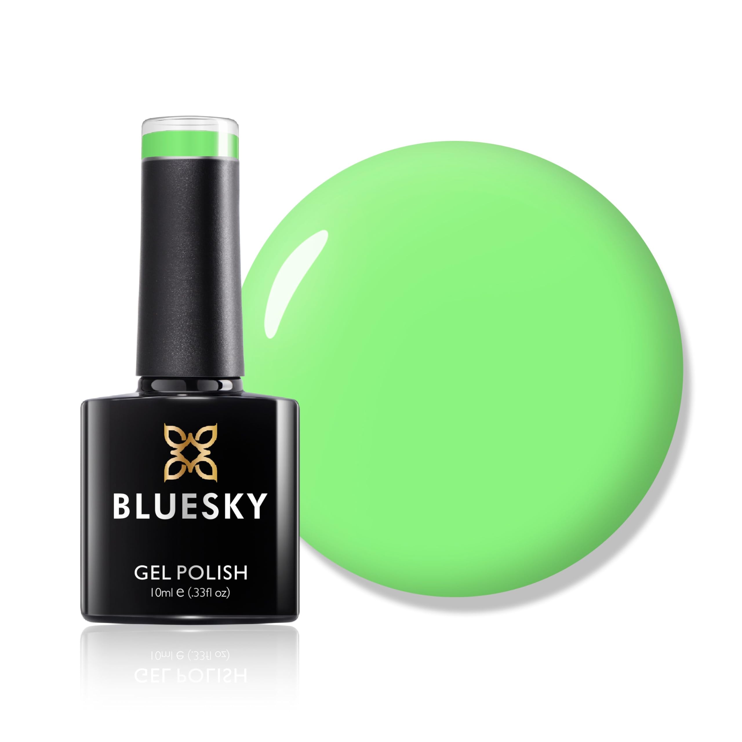 Bluesky Gel Nail Polish, Apple Green Neon10, Bright, Colour, Green, Neon, Long Lasting, Chip Resistant, 10 ml (Requires Drying Under UV LED Lamp)