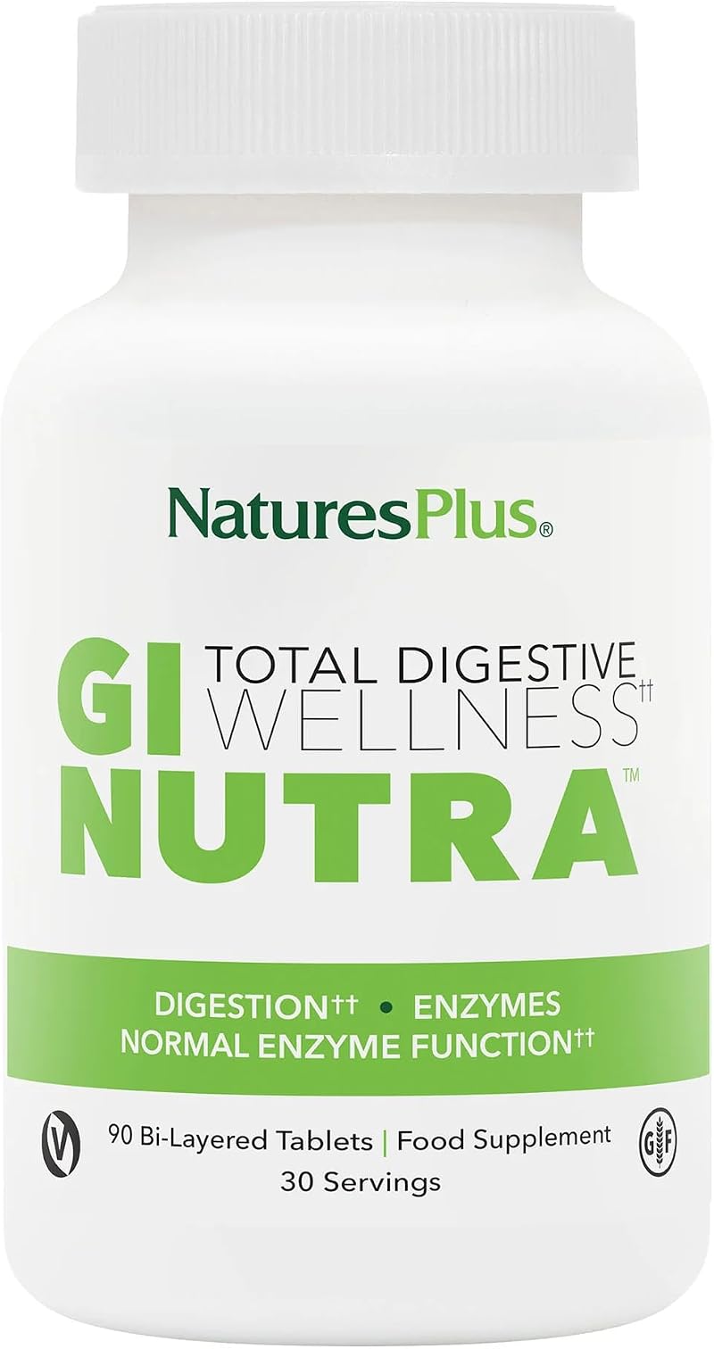 Nature's Plus GI Nutra Total Digestive Wellness Probiotics 90 Tablets