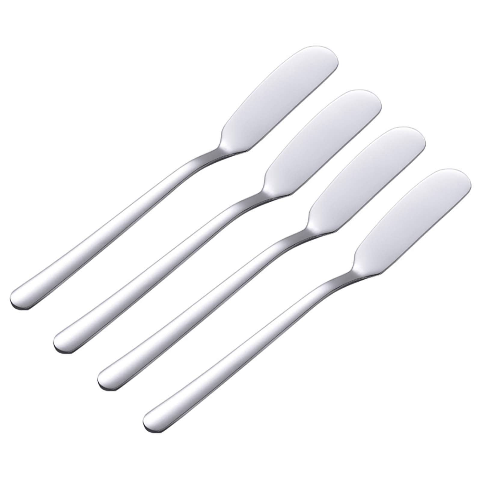 VANRA Cheese Spreader Knife Set 4-Piece Stainless Steel Butter Knife Small Sandwich Condiment Jam Bread Cream Canape Knives Spatula 6.5-inch
