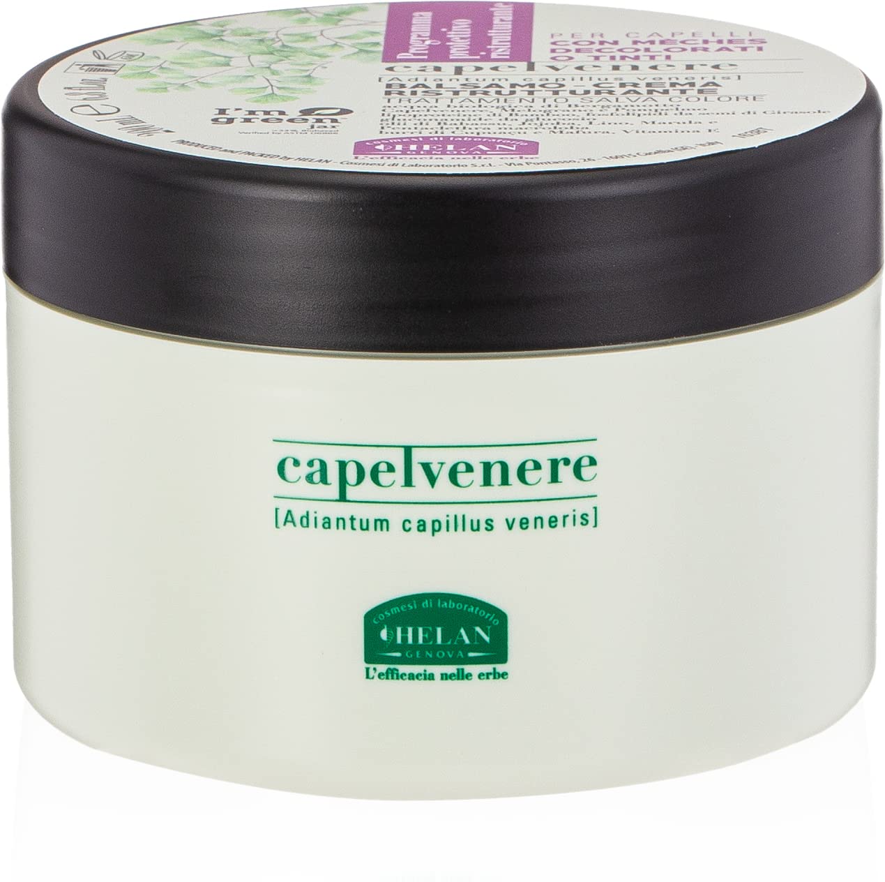 Helan Capelvenere - Restructuring Conditioner in Cream for Bleached, Dyed & Treated Hair with Jojoba Oil, Vitamin E & B5 - Vegan Hair Care & Anti-Dryness Hair Treatments - Made in Italy, 200 ml