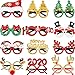 12 Pairs Christmas Glasses Novelty Eyeglasses Christmas Tree Santa Eyeglasses Christmas Decoration Eyeglasses for Holiday Favors, Assorted Styles 12 Pieces