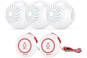SINGCALL Caregiver Pager Wireless Call Button System 2 Transmitters 3 Plug-in Receiver 1 Receiver Nurse Calling Alert for Elderly Patient Disabled