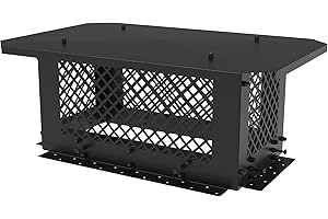 Hahaemall Chimney Cap, 10" x 19" Chimney Cover, Chimney Rain Caps, Adjustable Fireplace Chimney Caps for Outside to Fit Existing Clay Flue Tile Sizes, Black