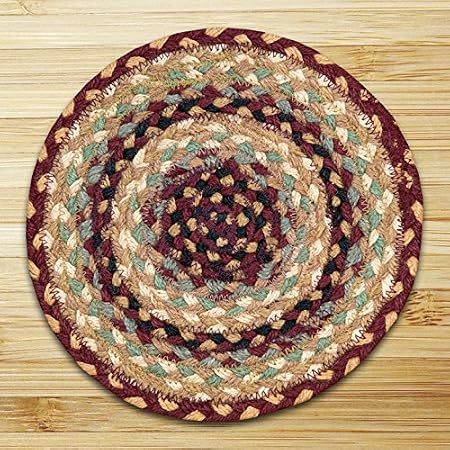Earth Teppiche C 357 Burgund Grau Creme Rund Geflochten Teppich 4