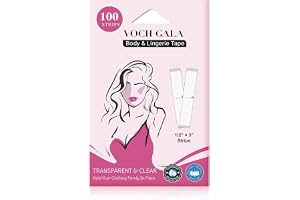 VOCH GALA Double Sided Tape for Clothes & Body (100 Strips) – All‑Day Hold Lingerie Tape for Bridal & Wedding Dresses | Hypoallergenic Body Tape for Sensitive Skin |Medical‑Grade Adhesive, Low Residue