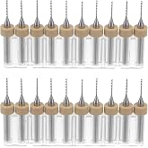 uxcell PCB Drill Bits 0.8mm Tungsten Carbide Rotary Tool Jewelry CNC Engraving Print Circuit Board Micro Drill Bits 1/8 Inch Shank 2 Set (20 Pcs)