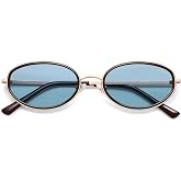 SOJOS Trendy Oval Polarized Sunglasses for Women Men, 80s 90s Chic Retro Vintage Sunnies SJ1248