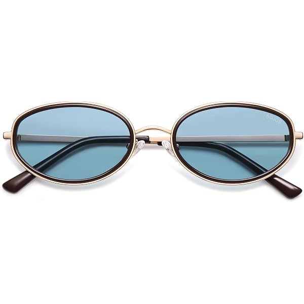 SOJOS Small Retro Oval Polarized Sunglasses Womens Mens, 80s  display picture 2
