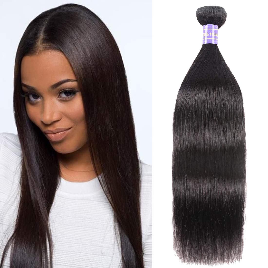 Amazon Com Yiroo 9a Brazilian Virgin Straight Hair One Bundle 8 Inch Deal 100 Unprocessed Human Remy Hair Natural Black Color Double Weft Full And Bouncy Tangle Free 8inch Beauty