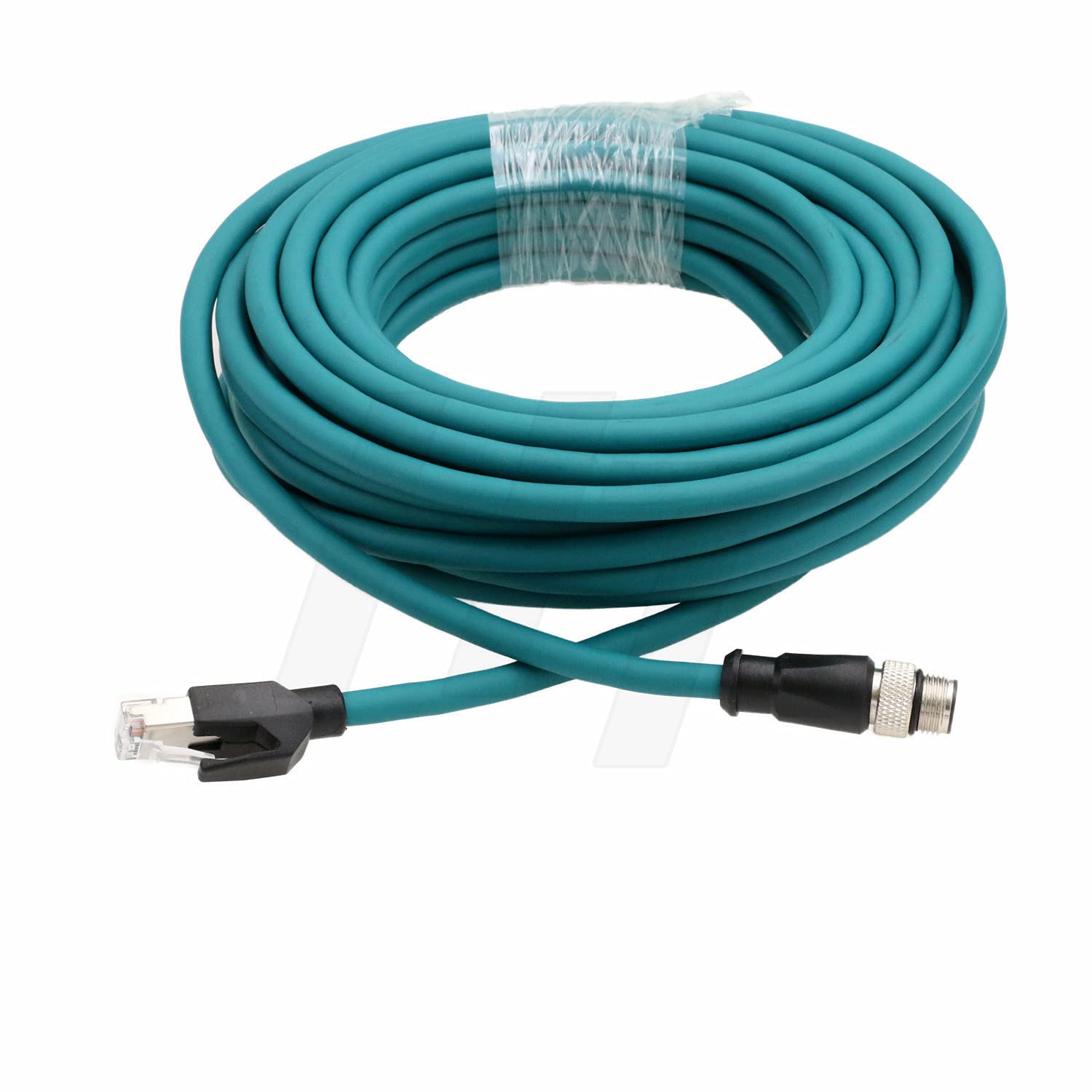 HangTon Industrial M12 4 Pin D-Coded RJ45 Ethernet Network Cable for Cognex Sick Encoder Sensor RFID Profinet Network Rail CCTV Control LED Power 10m