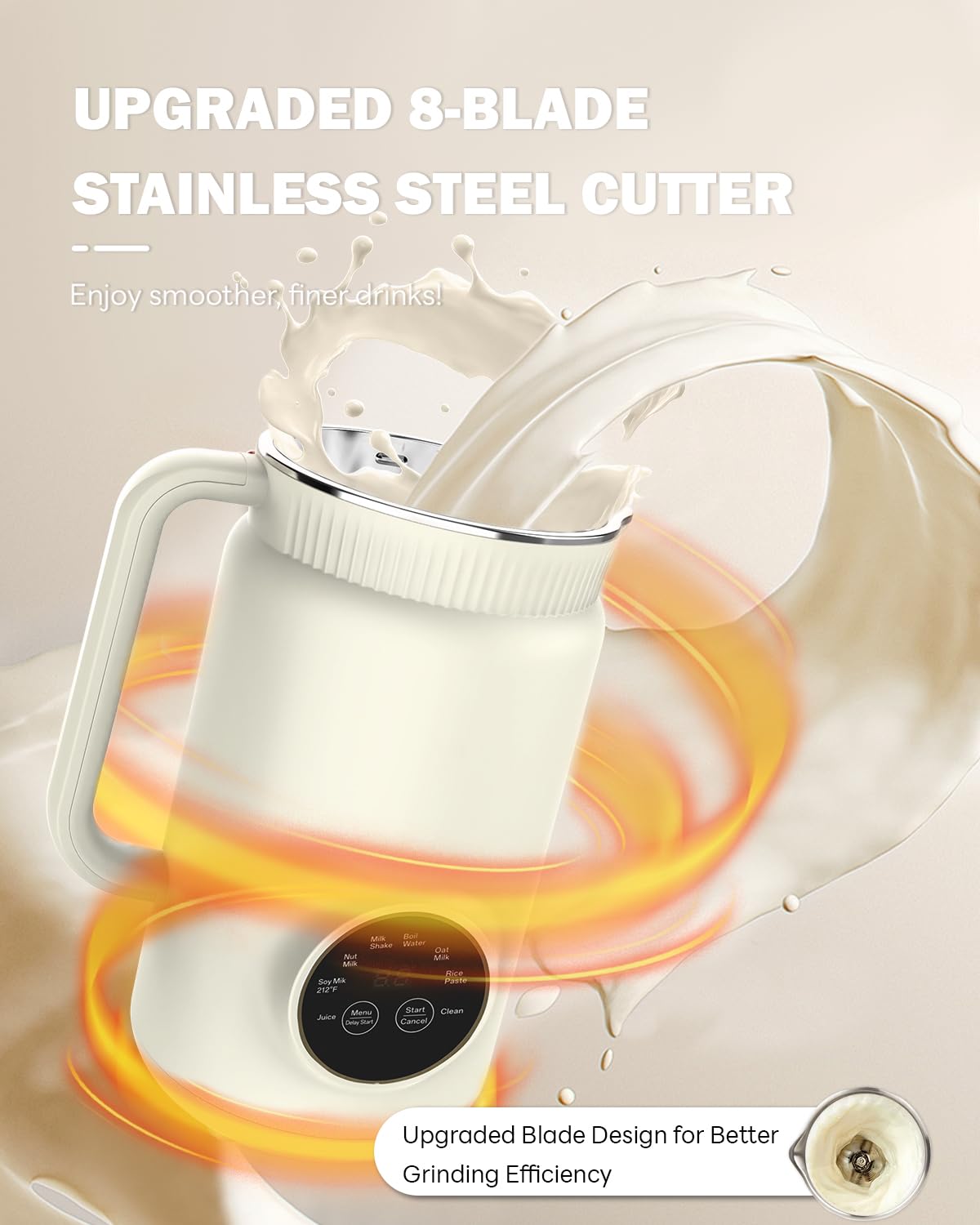 IntreLife Máquina para hacer leche de nueces de 34 oz, máquina para hacer leche de soja 8 en 1 con bolsa de leche de nueces, máquina para hacer leche a base de plantas para almendras, avena, con inicio retardado/mantener caliente/autolimpieza, crema