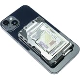 Trayvax Traverse MagSafe Kickstand Wallet, Black | CNC-Machined Aluminum, Full-Metal Slim Wallet with Strong MagSafe Lock, Holds 6 Cards + Cash, Dual-Angle Kickstand