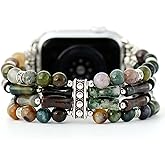 Somesame Boho Beaded Bracelets for Women Compatible with Apple Watch Bands 38mm 40mm 41mm 42mm 44mm 45mm 46mm 49mm Elastic Stretch Handmade Strap for iWatch Ultra 1/2 SE Series 11 10 9 8 7 6 5 4 3 2 1