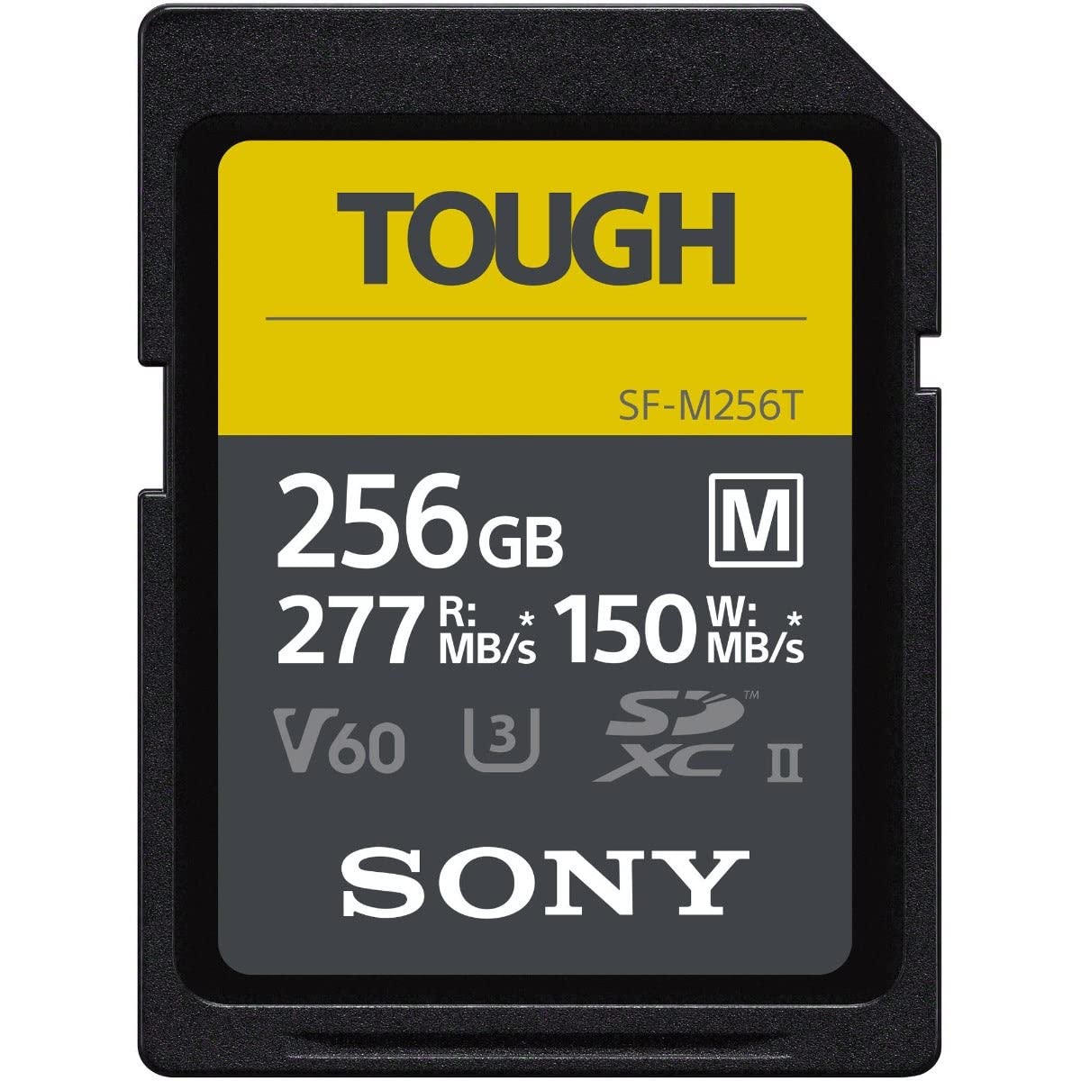 Sony 256GB SF-M series Tough specification UHS-II U3 V60 SDXC Digital Memory Card Card - Read 277MB/s Write 150MB/s SFM256T, SFM256T/T1
