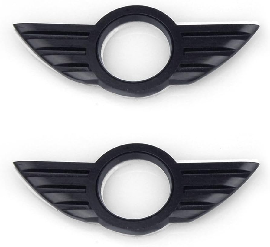 Racefoxx Mini Door Knob Covers, Milled Aluminium, black, pair