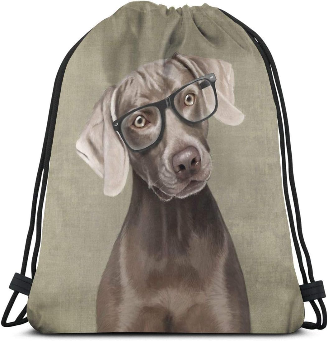 Kailey hello Mr Weimaraner Shoulder Drawstring Bag Backpack String Bags School Rucksack Gym Sport Bag Lightweight