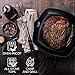 Fresh O2 Pre-Seasoned Cast Iron Skillet - 12 Inch (11 Inch Bottom) Cast Iron Grill Pan w/Cooking Ridges - Camping Accessories for Cooking - Home & Kitchen Accessories - Culinary Gifts for Chefs