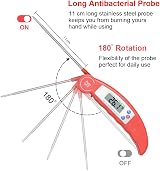 Flintronic Digital Instant Read Meat Thermometer 4s Read Foldable Probe °F/°C view 2