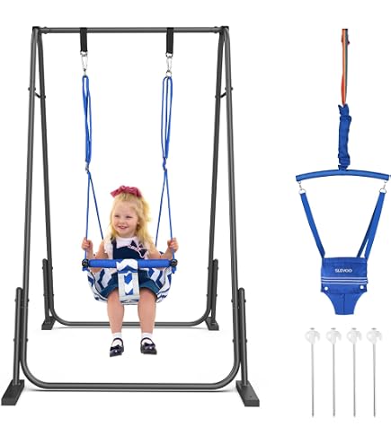 Columpio Infantil 4 En 1 Lischwert | Plegable Con Soporte De Seguridad | Asiento Trasero Ajustable | Desde 6 Meses A 3+ Años