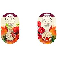 Lotus Herbals Lip Balm, Strawberry, 5g & Lotus Herbals Lip Balm, Raspberry, 5g
