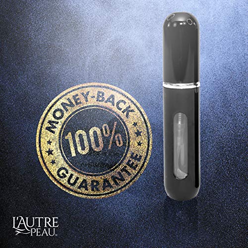 Travel Perfume Atomizer Refillable - Portable Easy to Fill Perfume and Cologne Fine Mist Mini Travel Size Atomizers - Fits Perfect in Your Pocket or Purse - 6 Piece Pack of 5ML (Black)