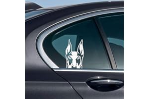 WIRESTER 6 inch Clear Vinyl Decal Sticker Decoration for Car Window (Or Any Flat Surface) - Doberman Pinscher Dog