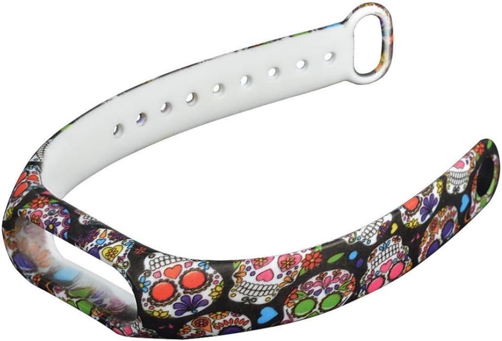 Correa de silicona con diseño de calaveras de repuesto para reloj Xiaomi MiBand 2