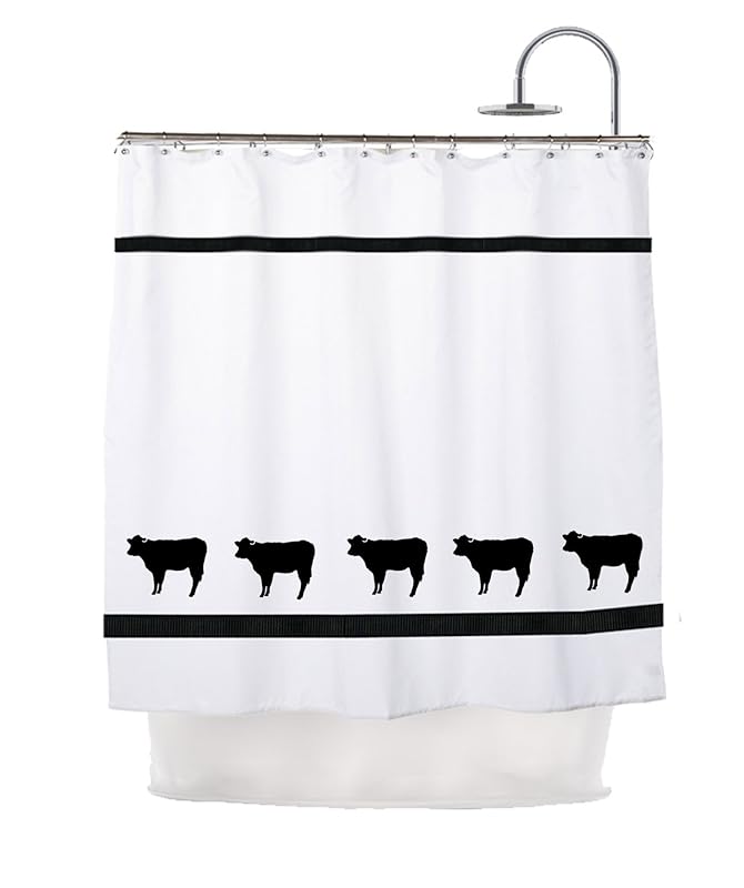 Cow Angus Cattle Shower Curtain In Your Choice of Colors Custom Made Bath Decor