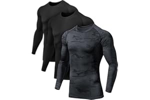 ATHLIO Men's UPF 50+ Long Sleeve Compression Shirts, Water Sports Rash Guard Base Layer, Athletic Workout Shirt