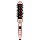 Infrared Thermal Brush Curling Brush for Blowout Look, Prizm 1.5 Inch Ionic Thermal Round Styler Tool Makes Hair Smoother Get Natural Curls, 4 Temps, 30s Fast Heating, Dual Voltage, Gold