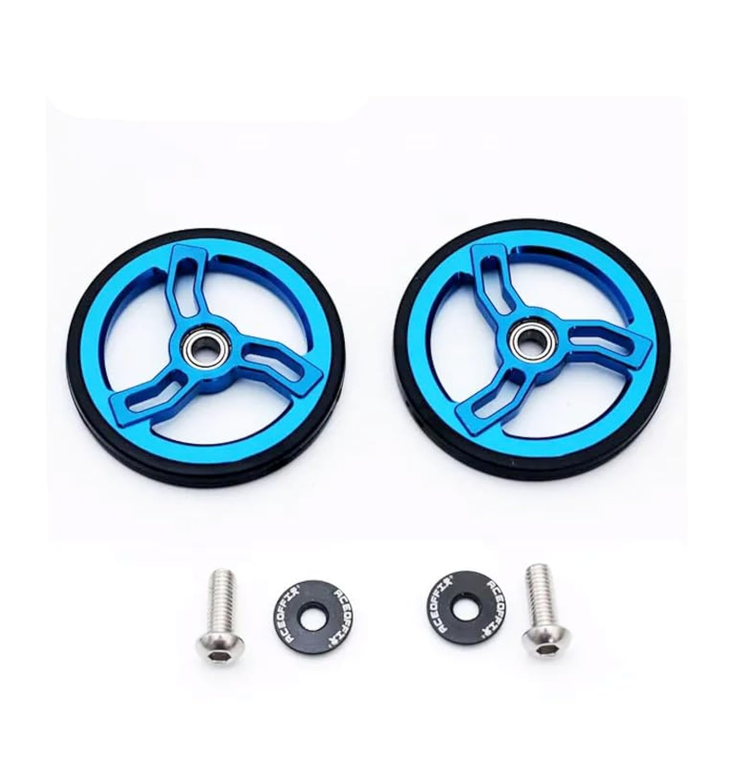 Stylish 60mm Easy Wheels for Brompton model 2023 Blue