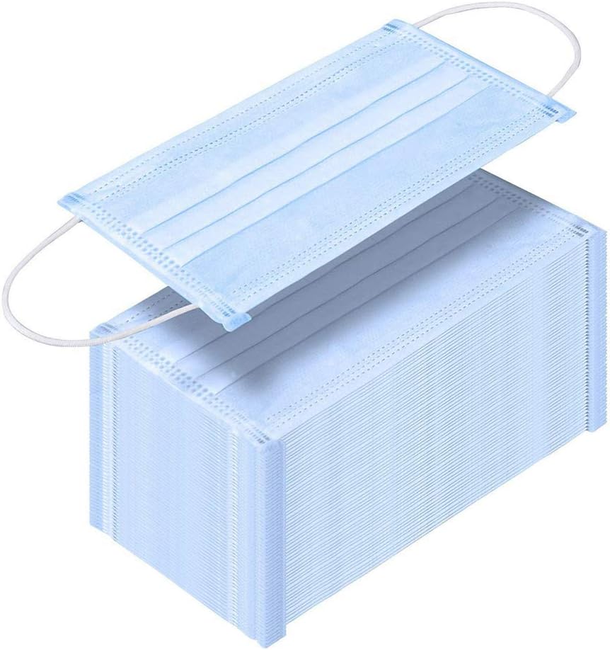 Earloop Face Mask, Sanitary Surgical Face Shields, Dust Mask, Blue (50)