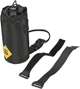 TJK Bike Water Bottle Holder Bag, Insulated Heat Preservation Velcros Bicycle Coffee Cup Holders Storage for Kid Adult, Black Handlebar Drink/Beverage Container for Mountain Road Bike