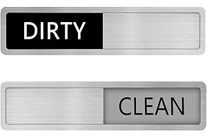 Kichwit Stainless Steel Dishwasher Magnet Clean Dirty Sign, 7 x 1.6 Inches