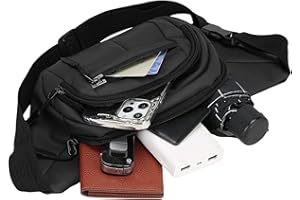 Mens Waist Bag,Large Capacity Water Resistant Chest Shoulder Purse,Fanny Bag for Men - for Travel Hiking Outdoor Gym Running 