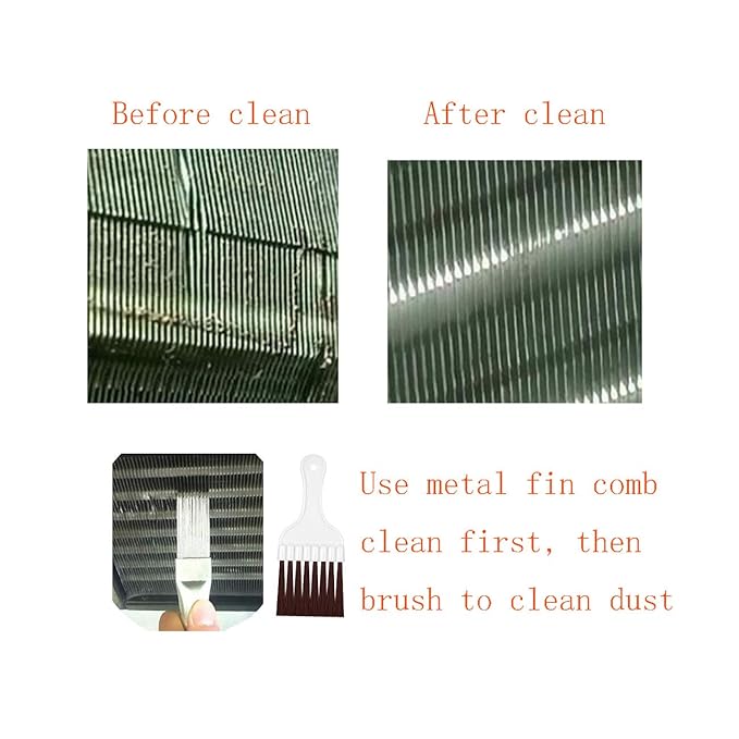 Sliver Ac Condenser Coil Metal and Whisk Cleaning Brush Evaporator Radiator Vents Straightener