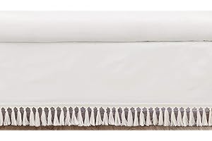 Sweet Jojo Designs Boho Desert Sun Girl or Boy Baby Nursery Crib Bed Skirt Dust Ruffle - Ivory Beige Off White Cream Bohemian Minimalist Tassels Fringe Macrame Cotton Neutral