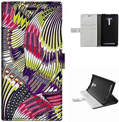 Zenfone 2 laser ZE550KL case, SoloShow(R) ASUS Zenfone 2 Laser ZE550KL 5.5 inch case High Quality PU Leather Wallet Flip case, Indian tribes feather pattern (17)