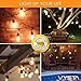 Vysta 52 Feet LED Outdoor Patio String Lights – Industrial Grade Wire Strand, 17 Clear Bulbs and Sockets, Daisy Chain Outlet - Soft White Glow