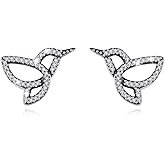 INFUSEU Sterling Silver Cute Stud Earrings Cat Frog Mushroom Bunny, Small Gifts for Women Teen Girls Animal Lovers