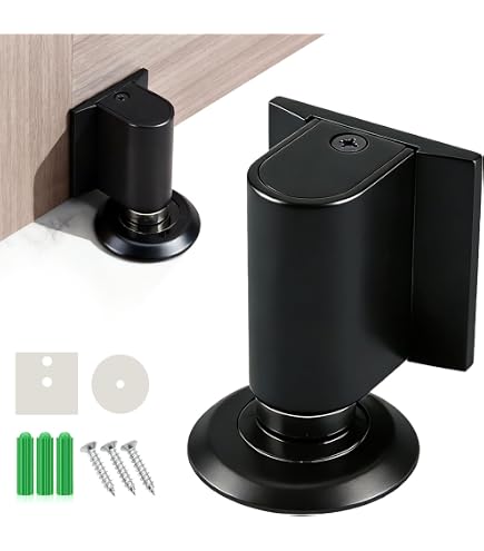 HOOFUS Mechanical Floor Door Stopper – Windproof, Adjustable For Gaps Up To 0.75", No Magnets, Nail-Free Or Screw Installation