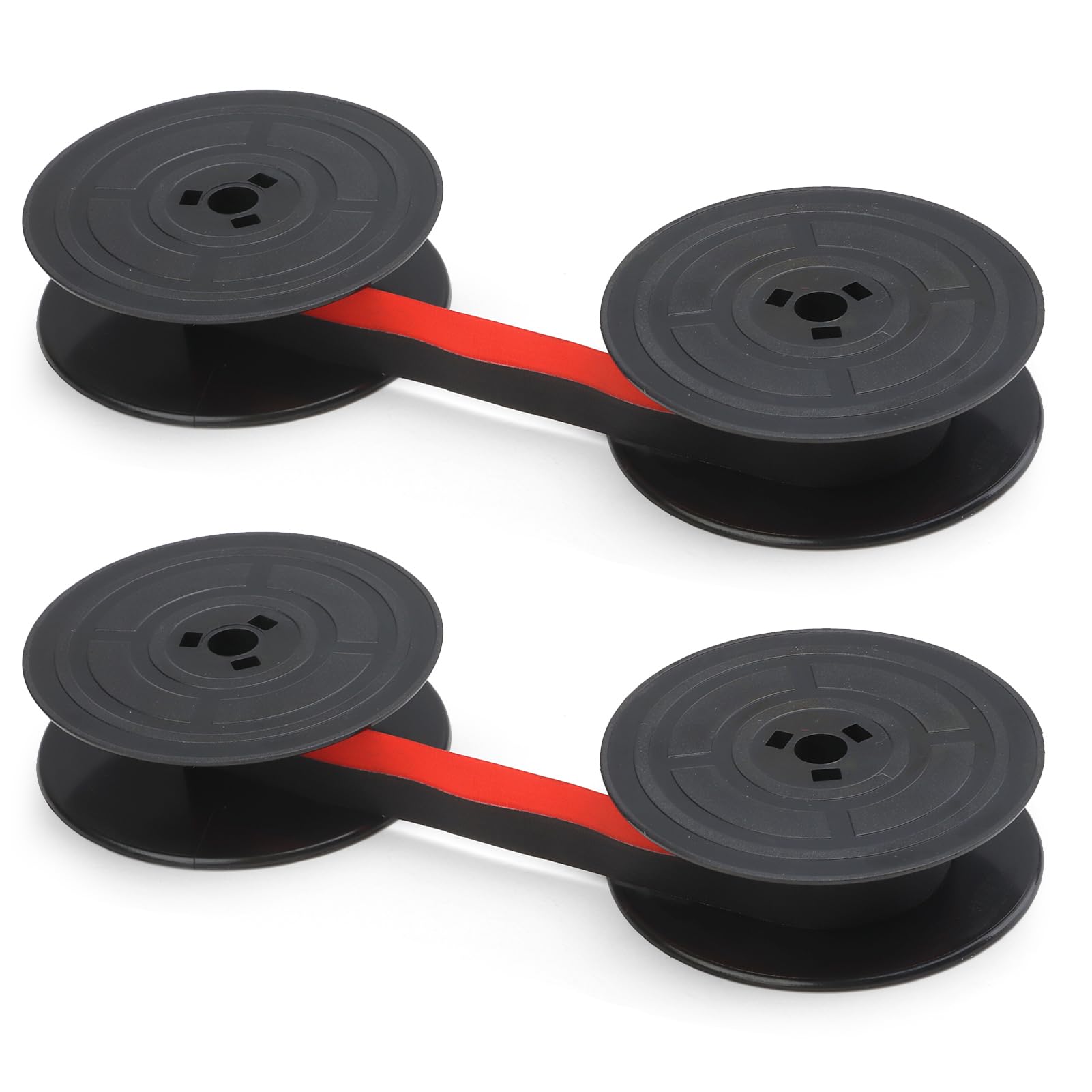 2 Universal Typewriter Ribbon Replacement Ink Spool Ribbon Twin Spool Black Red Will Fit Most Old Typewriters Reliable, Long-Lasting Performance Easy Installation Replacement Ribbons (SetB)