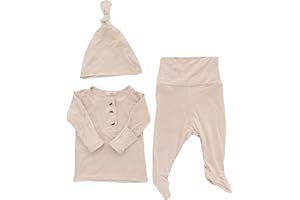 STROLLER SOCIETY Coming Home Outfit and Hat Set for newborn boy and newborn girl, soft and stretchy gender neutral baby clothes, layette