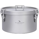 Boundless Voyage Titanium Sealed Lunch Box Camping Cookware Ti2086C/1.5L | Food Container Bowl with Leak-Proof Lid Lightweight Outdoor Cooking Pot for Backpacking Hiking Picnic &amp; Travel