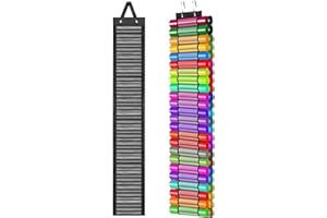 Vinyl Roll Holder With 48 Compartments, Vinyl Roll Storage Organizer Double-sided Wall Mount Organizers with Door Hooks and S