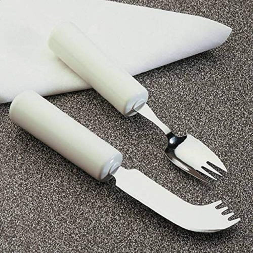 Homecraft Queens Cutlery, Soft-Coated Teaspoon (Eligible for VAT relief in the UK) Stainless Steel Adaptive Dining Utensil for Elderly, Disabled, Handicapped, Large Built-Up Handle for Good Grip