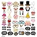 InstaBooth Photo Booth Props (63 Pieces) - Great Decorations for Wedding, Bachelorette, Bachelor, Bridal Shower, Bride, Groom, Selfie Party Props - DIY Required